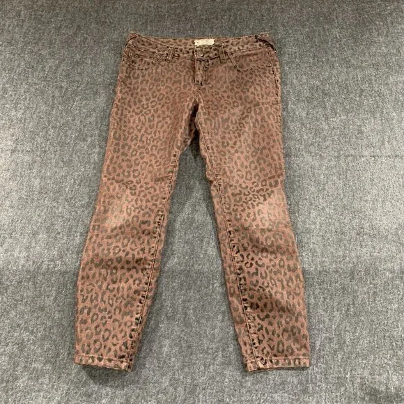 Free People animal print Low Rise jean’s Skinny Leopard Jeans size 28 E12 - Picture 2 of 8